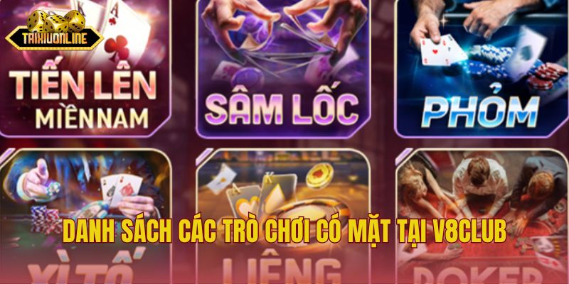 Danh sách các trò chơi có mặt tại V8club